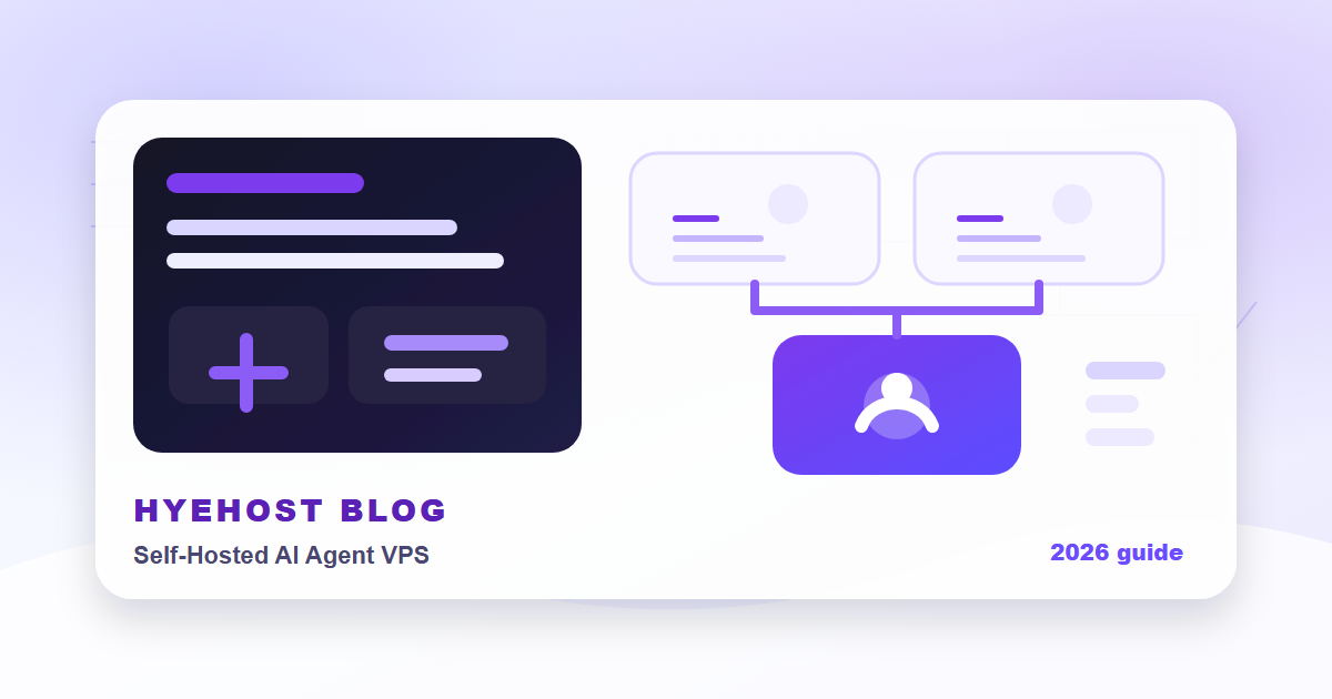 Self-hosted AI agent architecture on a HYEHOST VPS with workflows, storage and secure network controls