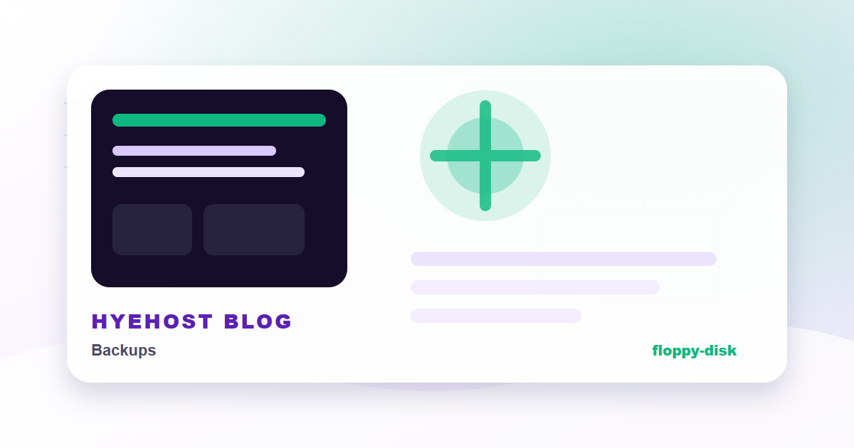 VPS backup snapshots, database dumps and restore paths for a HYEHOST hosted project