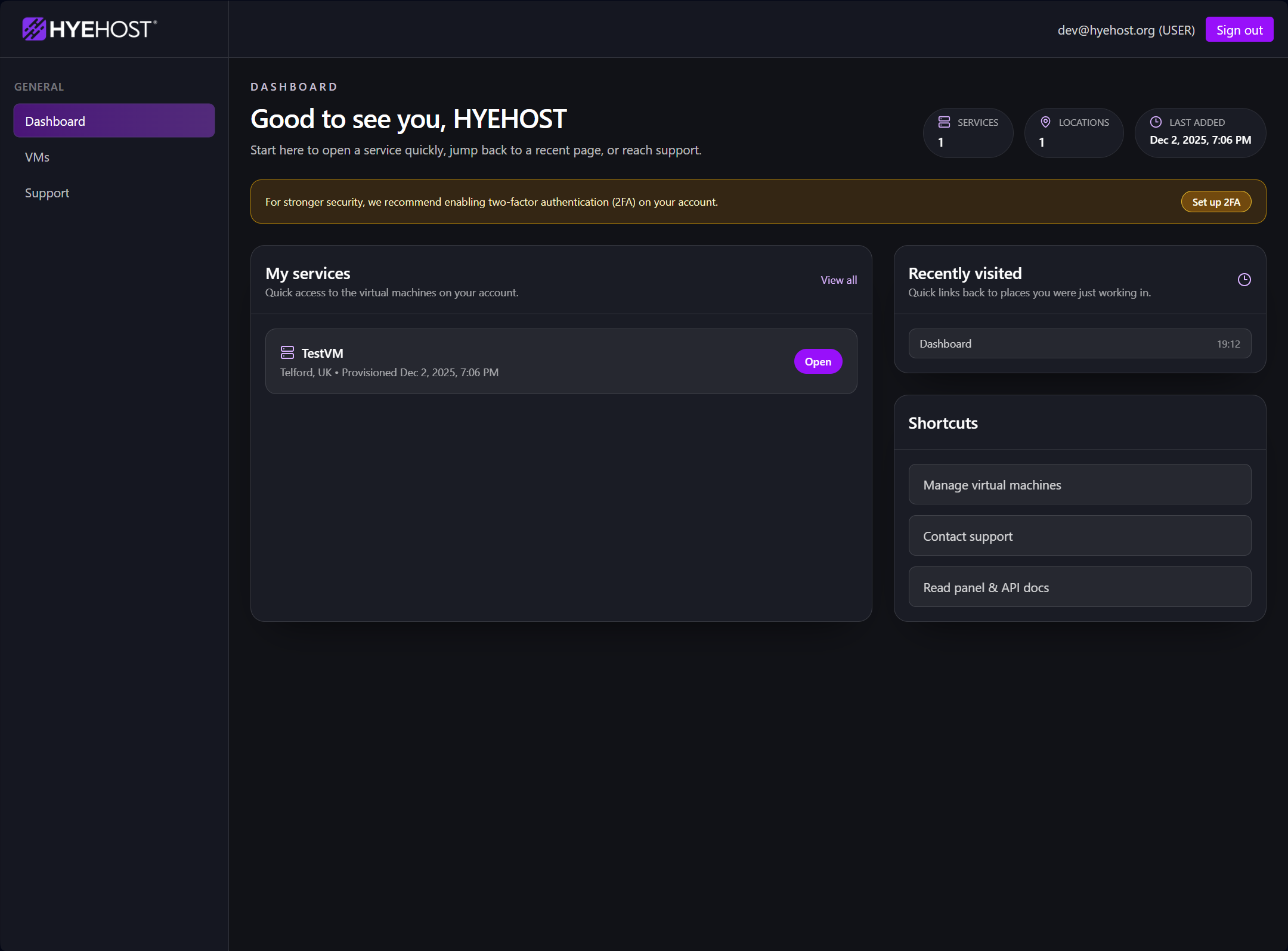 Panel dashboard overview