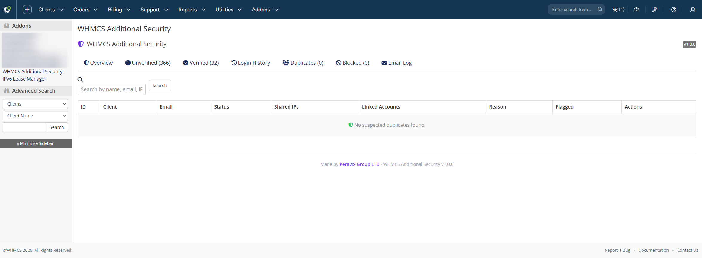 Duplicate account detection
